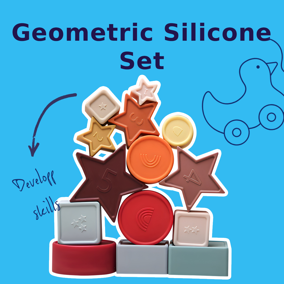 geometric silicone set ooliplay
